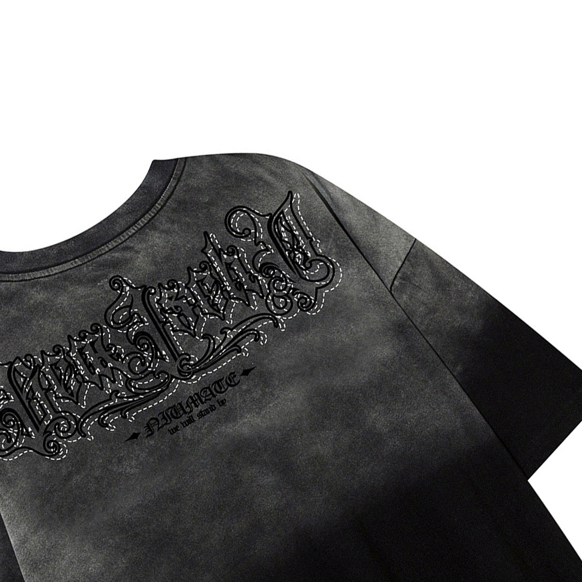 Gradient Rhinestone Logo Print Short Sleeve T-Shirt