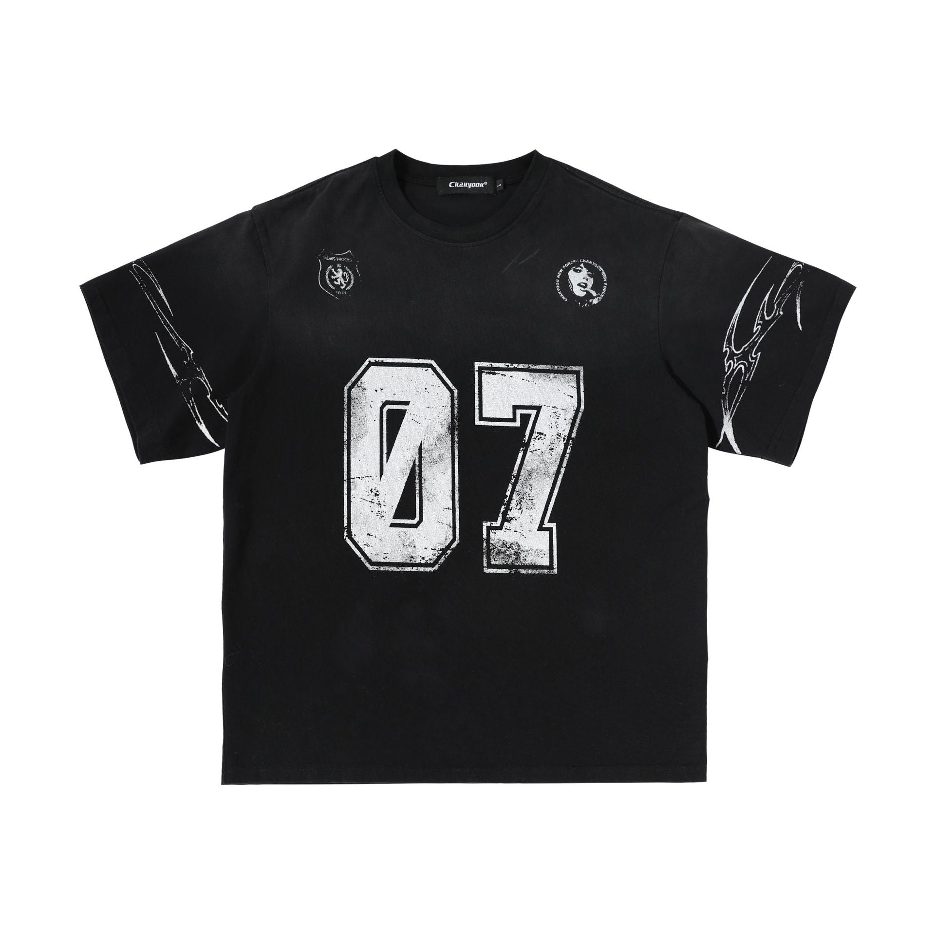 Washed Number Print Short Sleeve T-Shirt