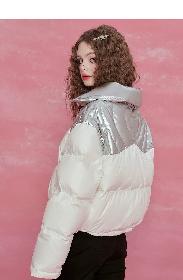 Lightweight Short Thick White Duck Down Jacket