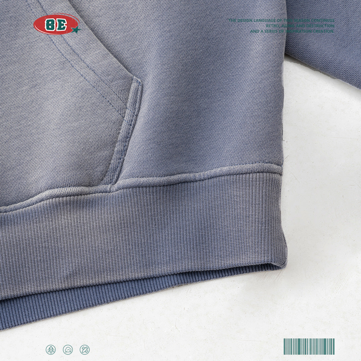 Water Washed Graffiti Print Hoodie