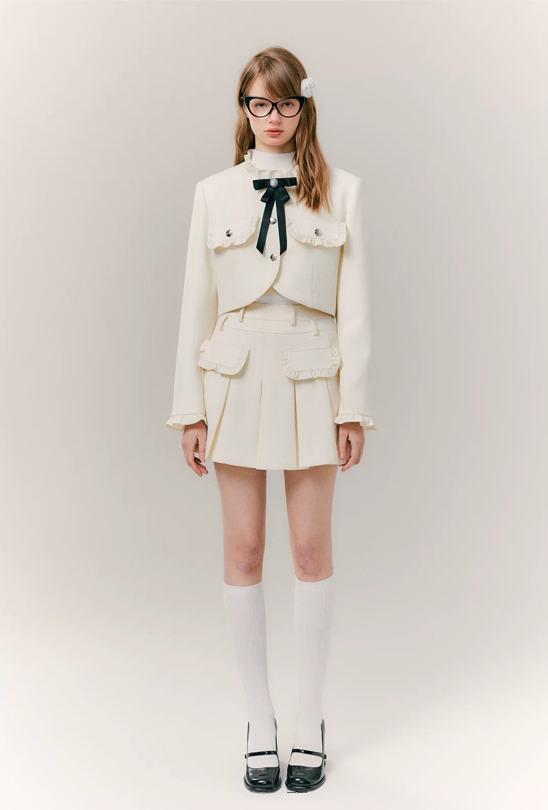 Pleated Skirt & Slim Tailored Jacket Setup