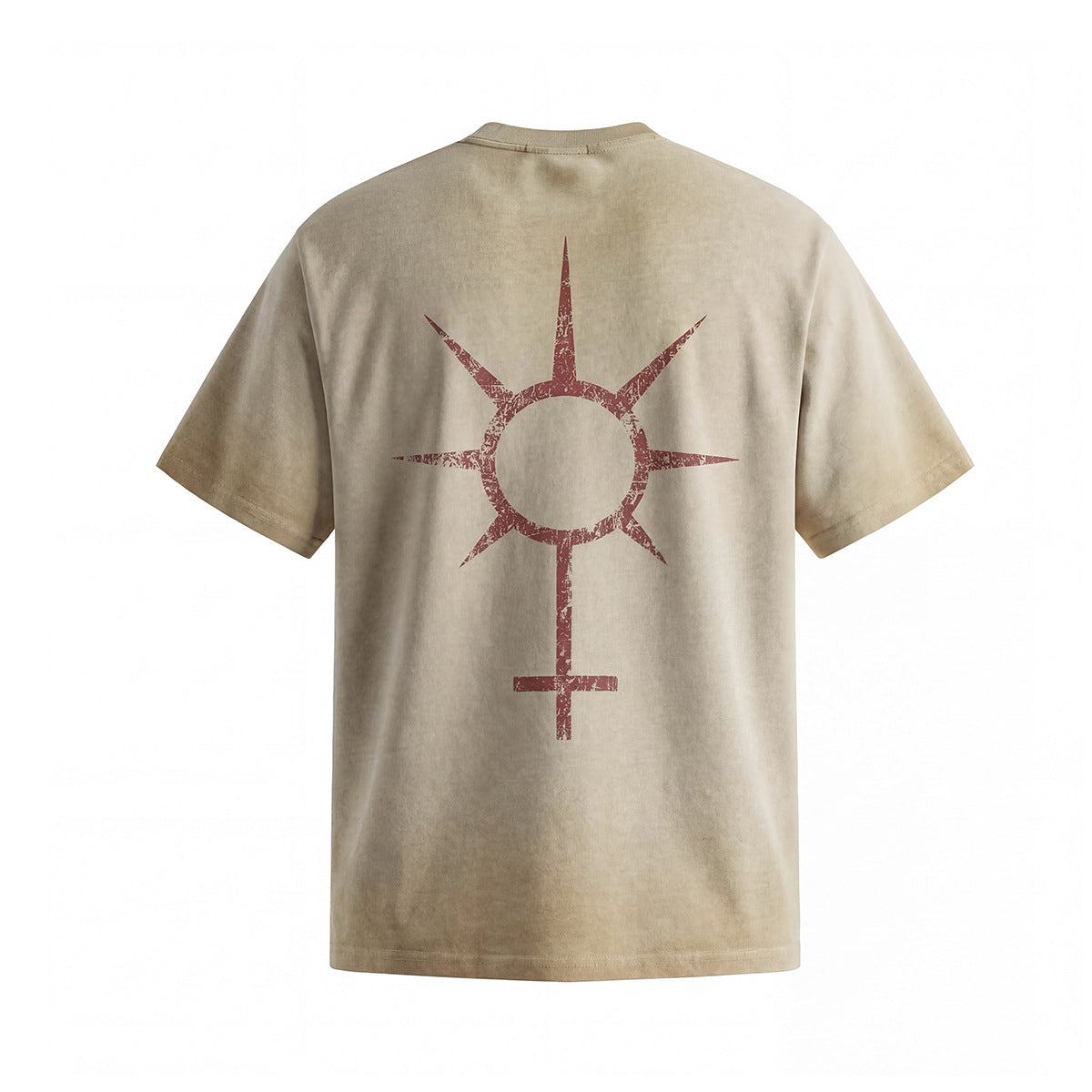 Fade Washed Skull Number Print Short Sleeve T-Shirt