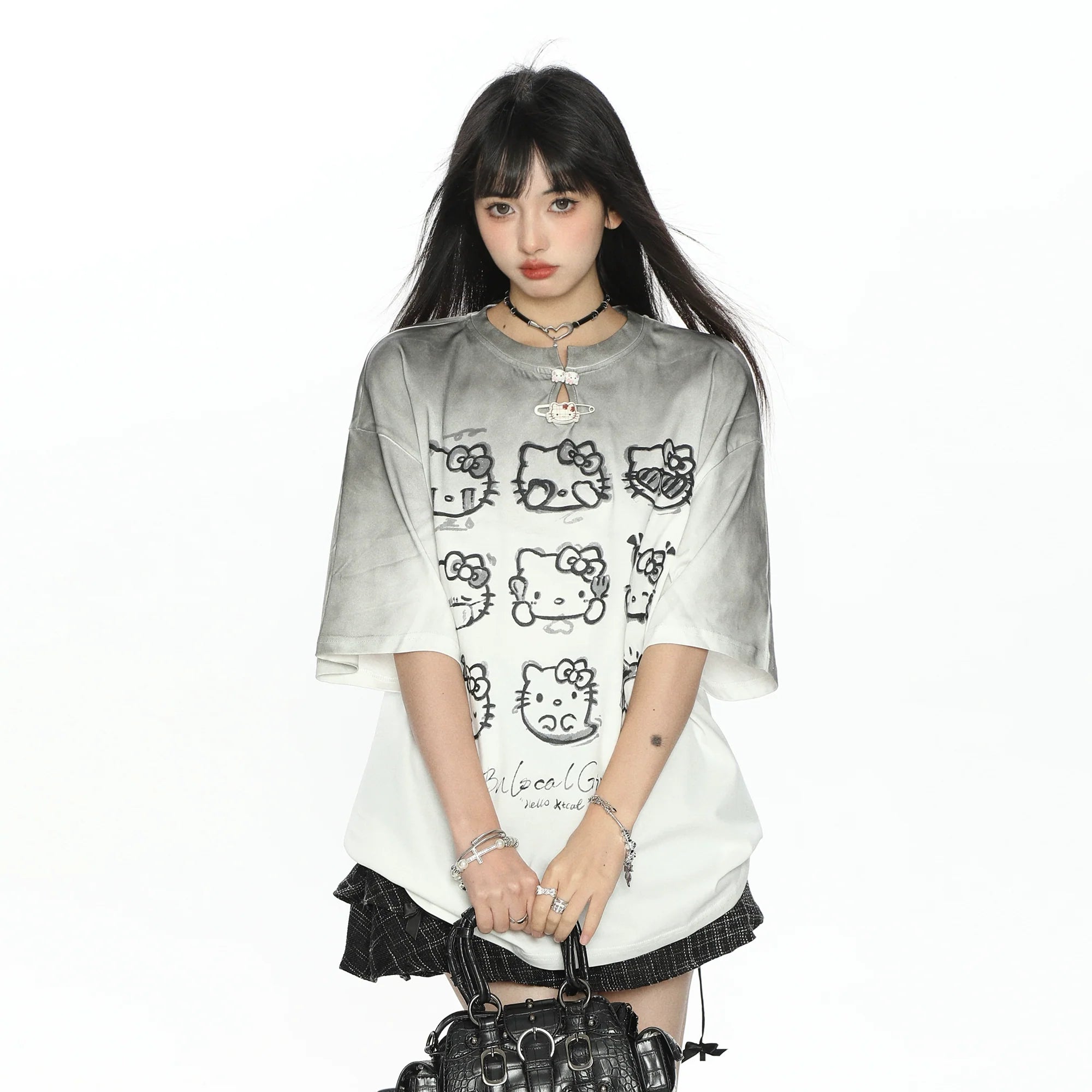Gradient Hello Kitty Short Sleeve T-shirt