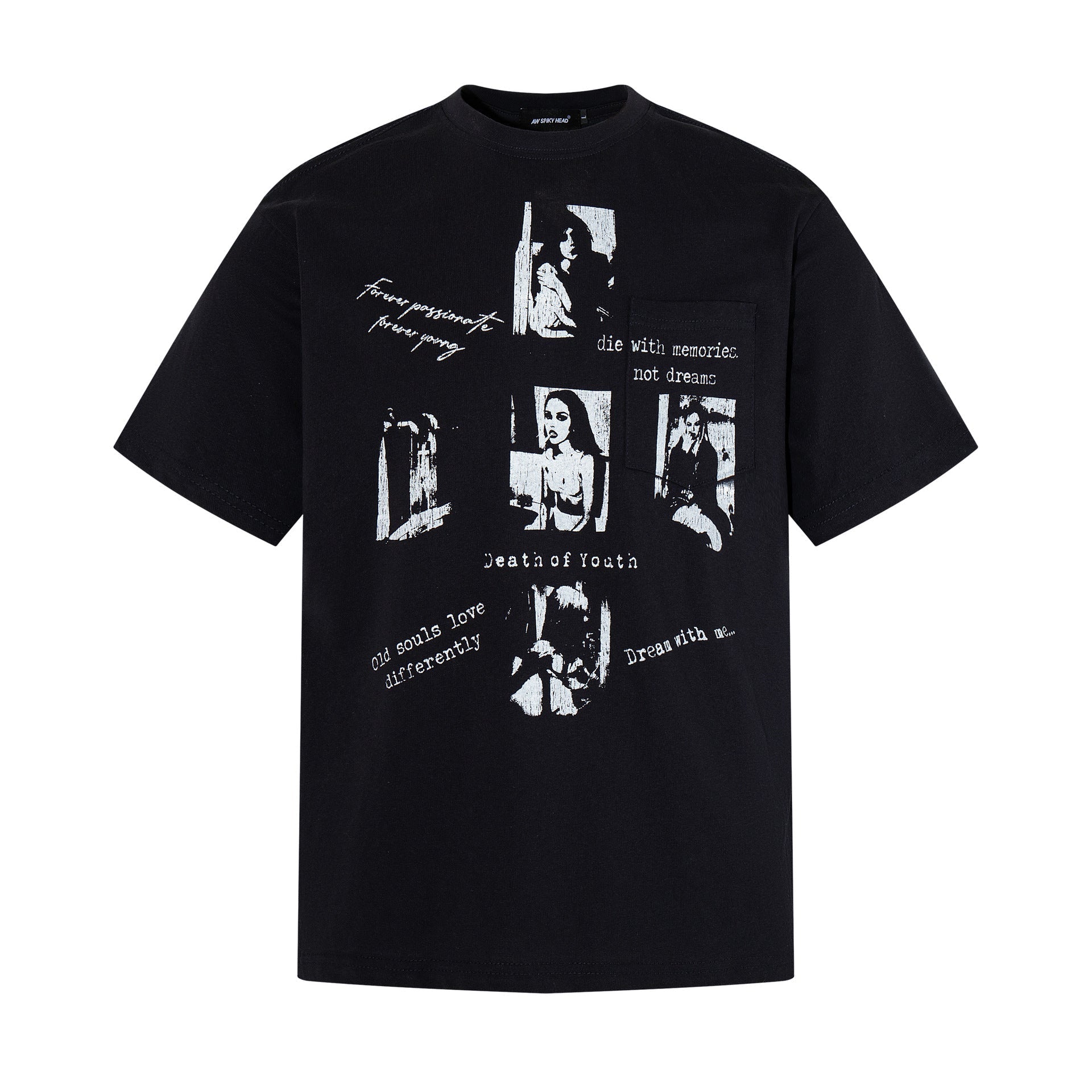 Portrait Letter Print Short Sleeve T-Shirt