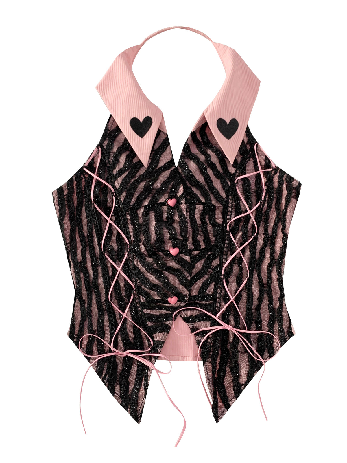 Heart Design Halter Backless Top