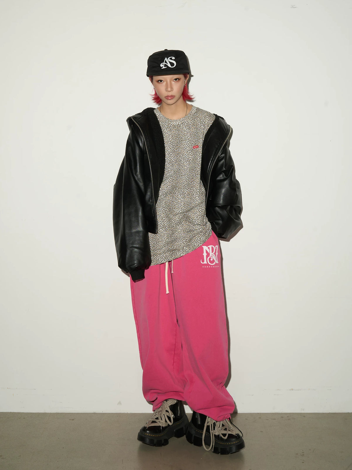 PU Leather Zipper Hooded Jacket