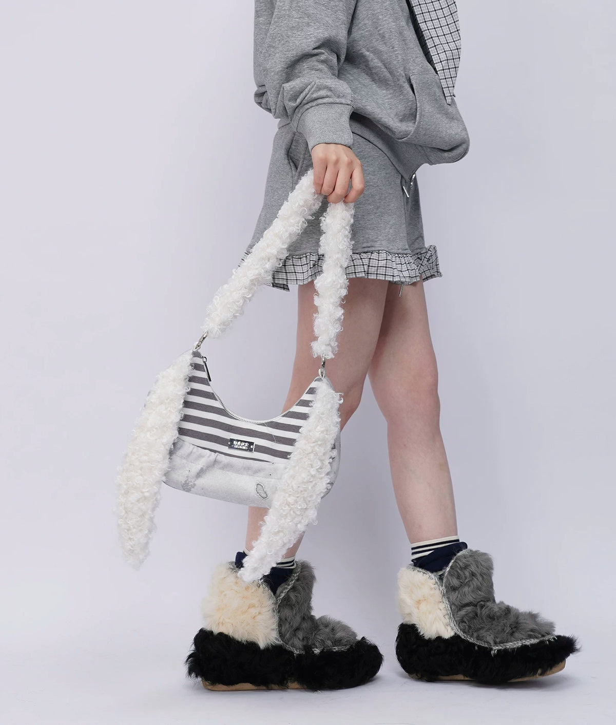 Furry Strap Mini Shoulder Bag