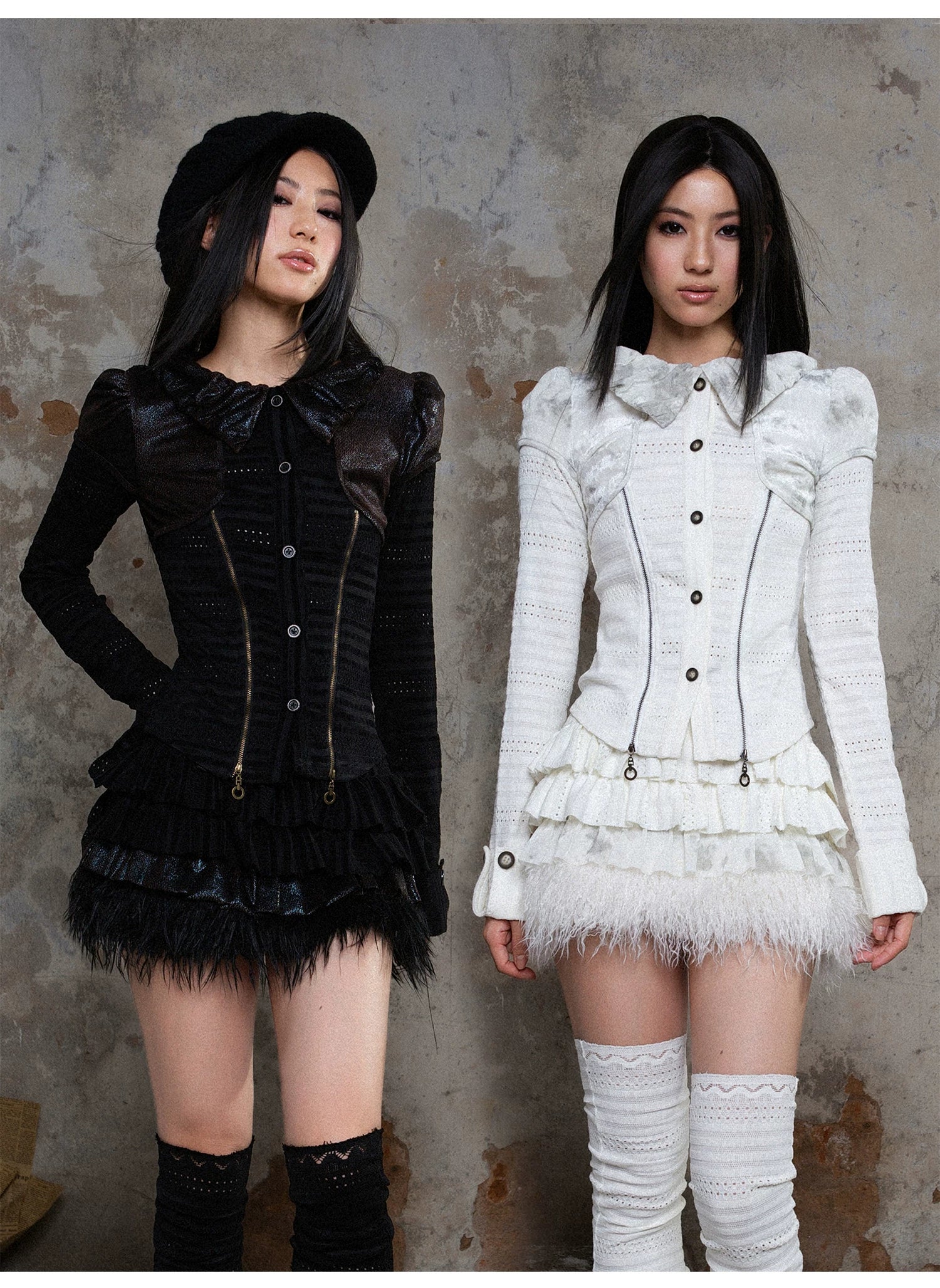 Puff Collar Fitted Long Sleeve Shirt