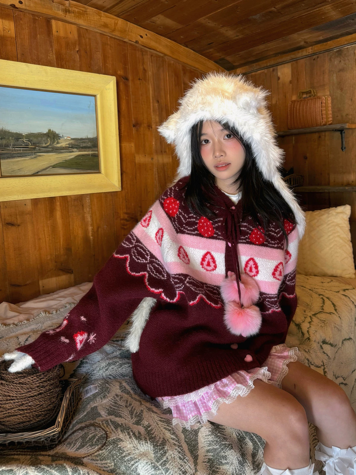 Strawberry Cake Knit Cardigan