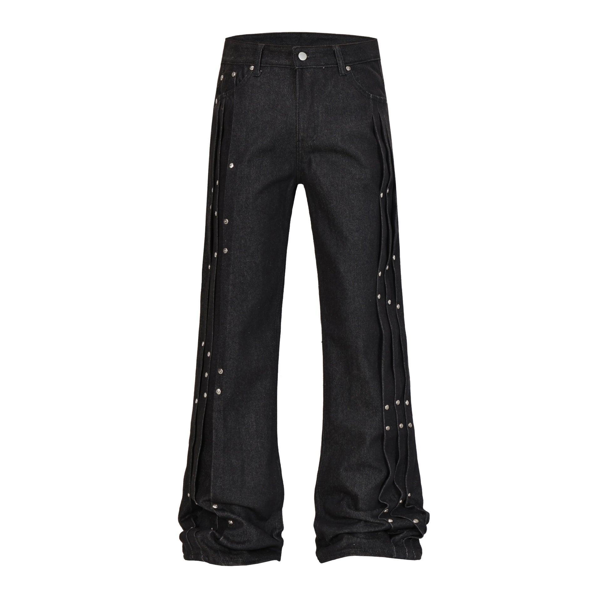 Heavyweight Studs Wide Leg Denim Jeans