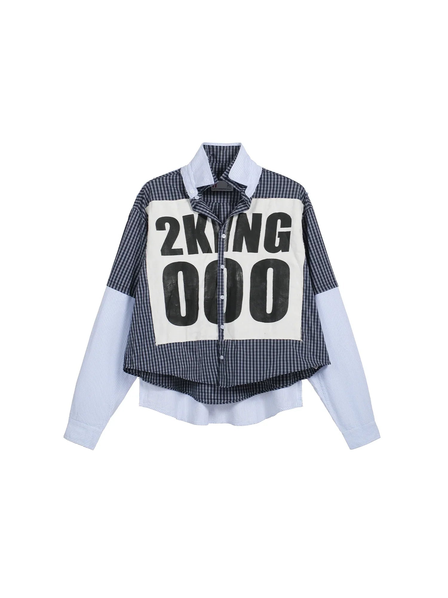 Multi-Layer Irregular Graffiti Design Long Sleeve Shirt