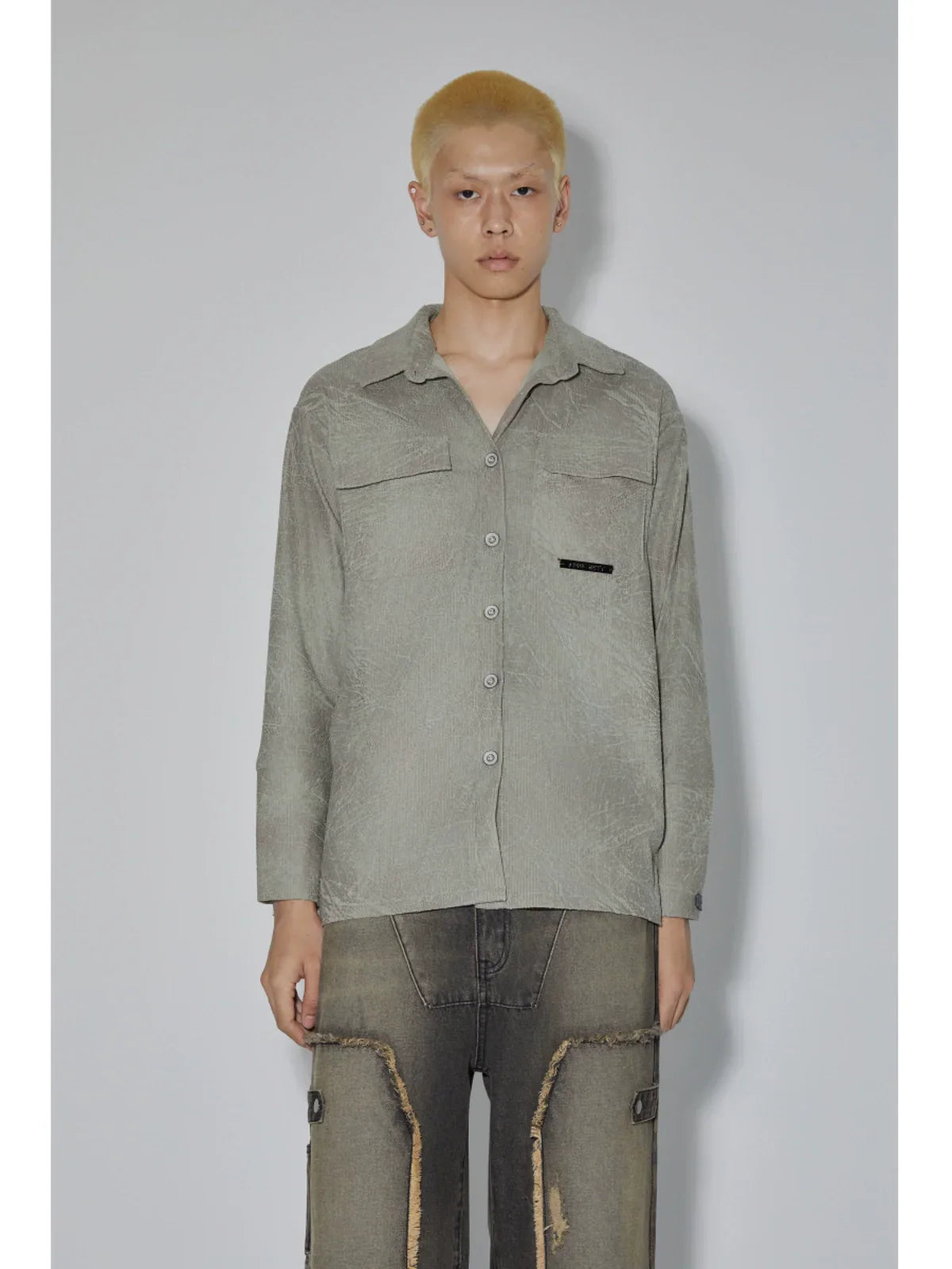Swamp Green Textured Long Sleeve Shirt