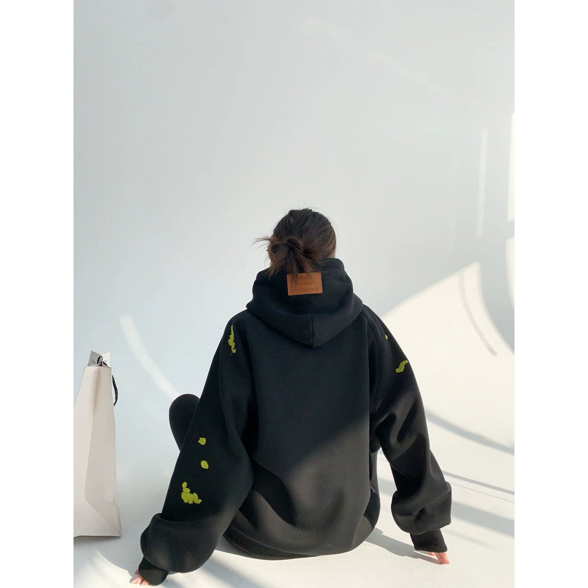 Thick Embroidery Oversized Hoodie