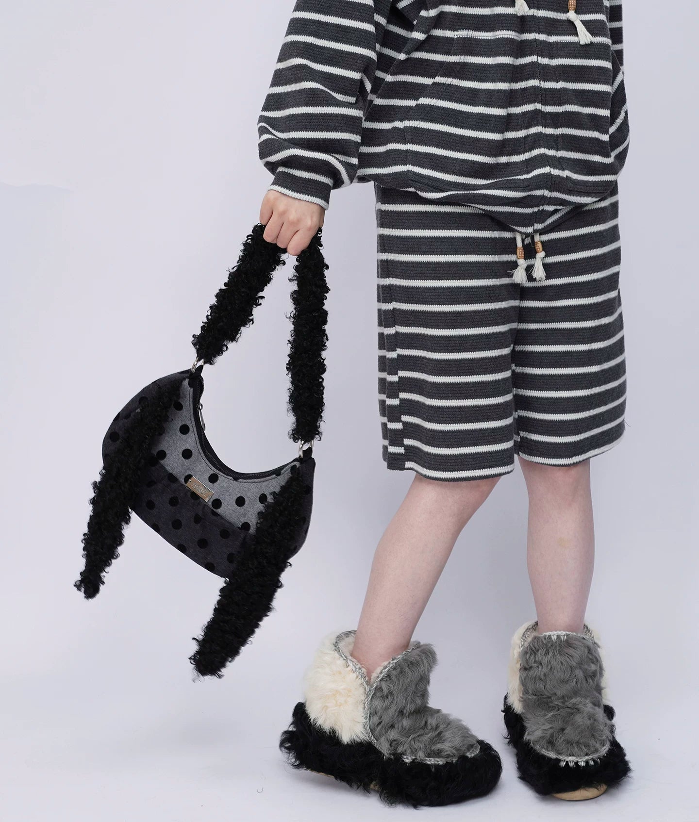 Furry Strap Mini Shoulder Bag