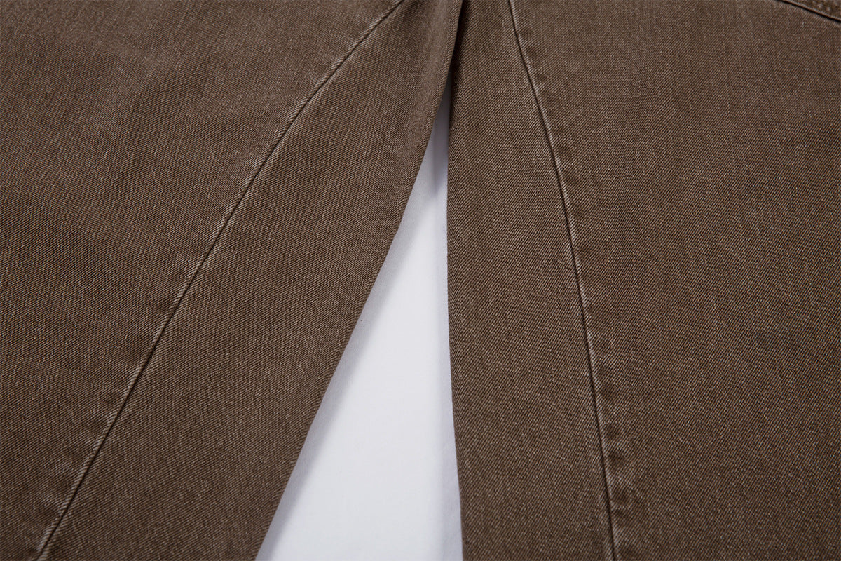 Washed Cargo Wide Leg Denim Jeans