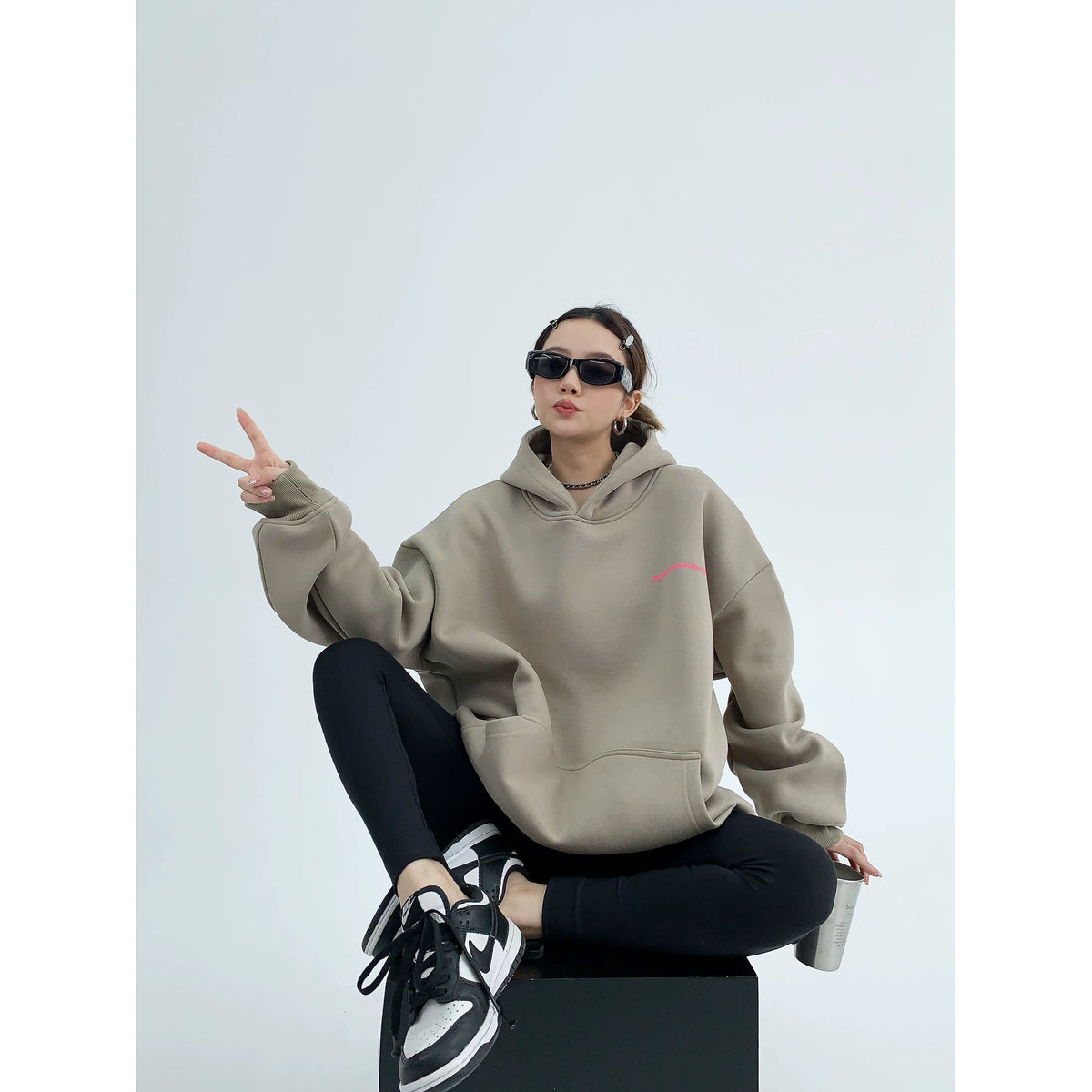 Sudadera con Capucha Oversize Estampada