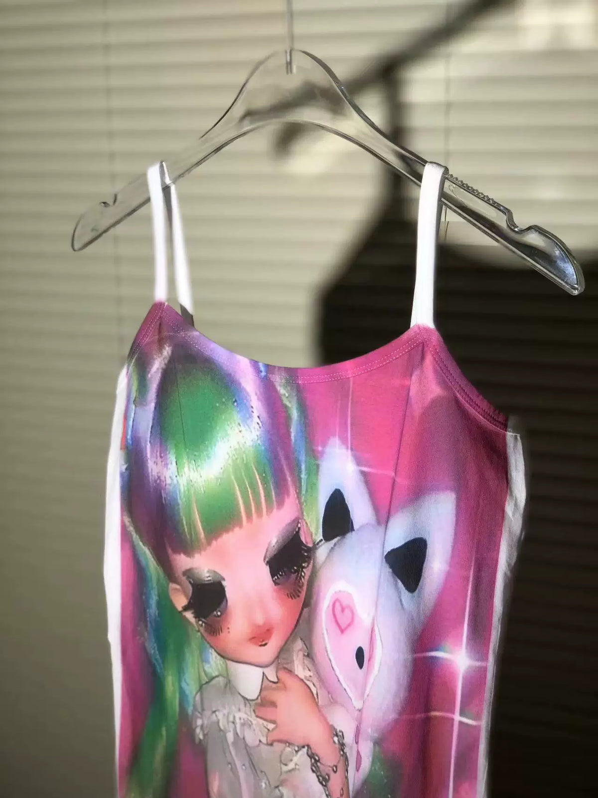 Rare Dreamcore Artist Original "green Doll" Print Camisole