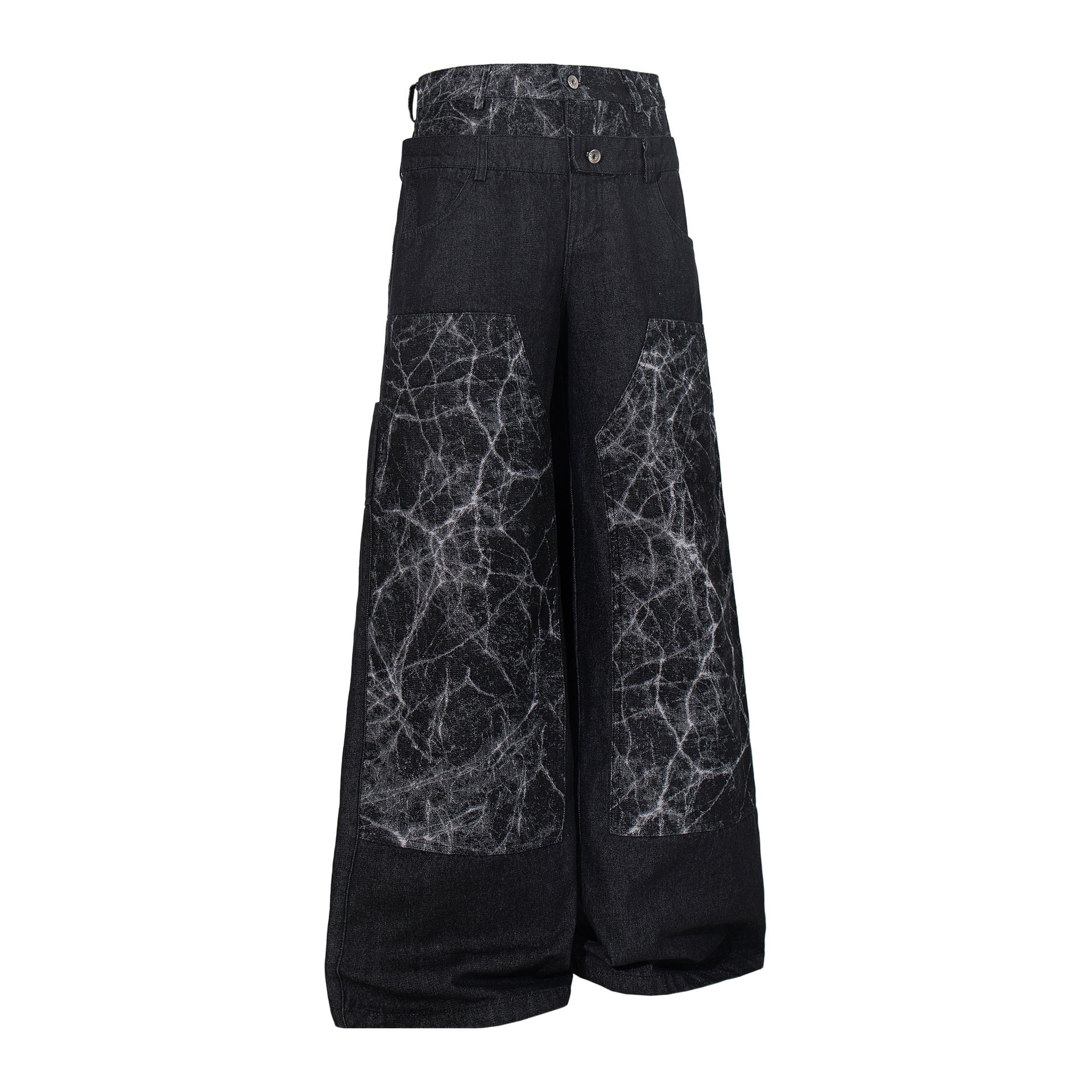 Heavy Wash Workwear Wide Leg Denim Jeans