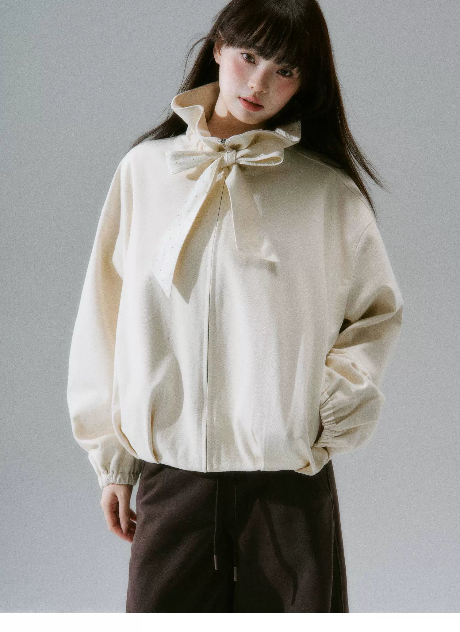 Bow Tie Collar Oversize Jacket