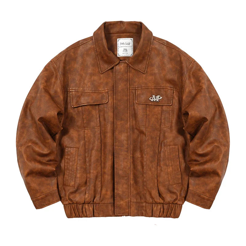 Zipper PU Leather Jacket