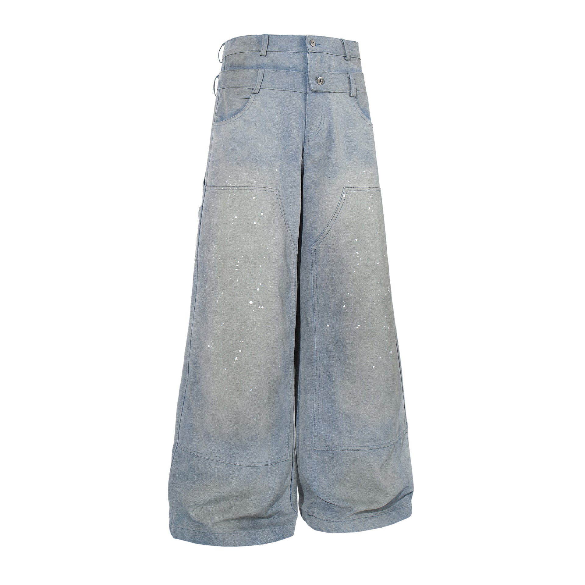 Dirty Dye Paint Splatter Wide Leg Denim Jeans