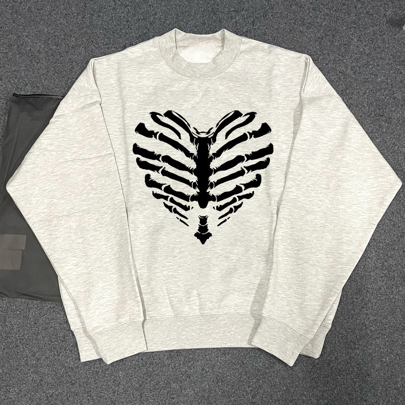 Skeleton Print Oversize Sweatshirt