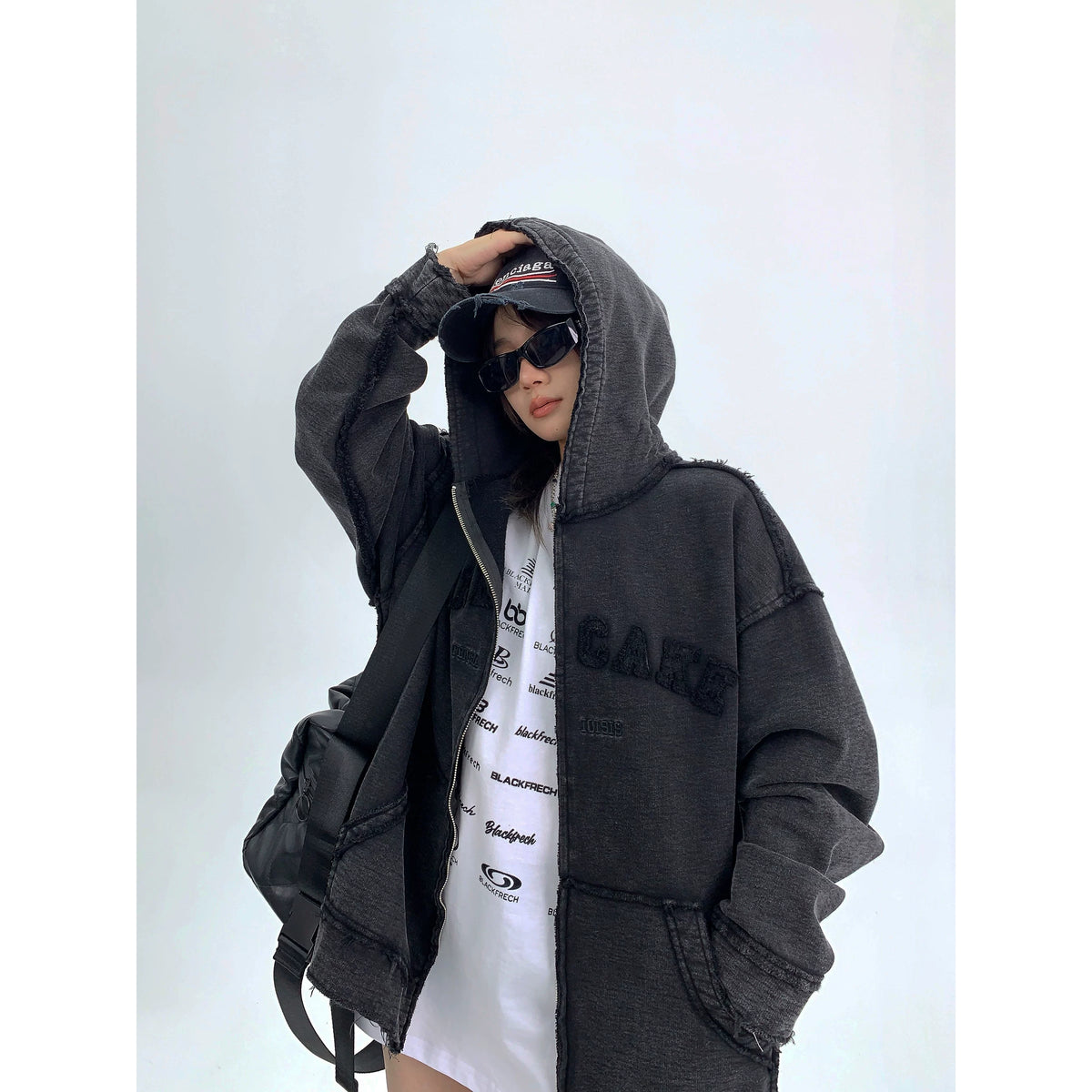 Damage Heavyweight Oversize Zipper Hoodie