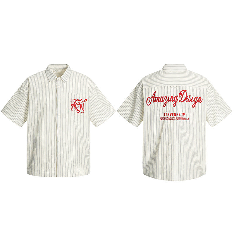 Embroidery Striped Turn-Do