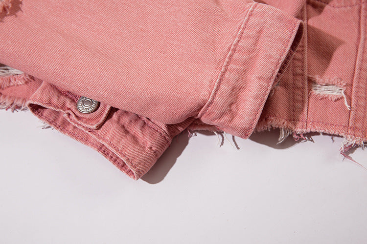 Chaqueta vaquera corta desgastada