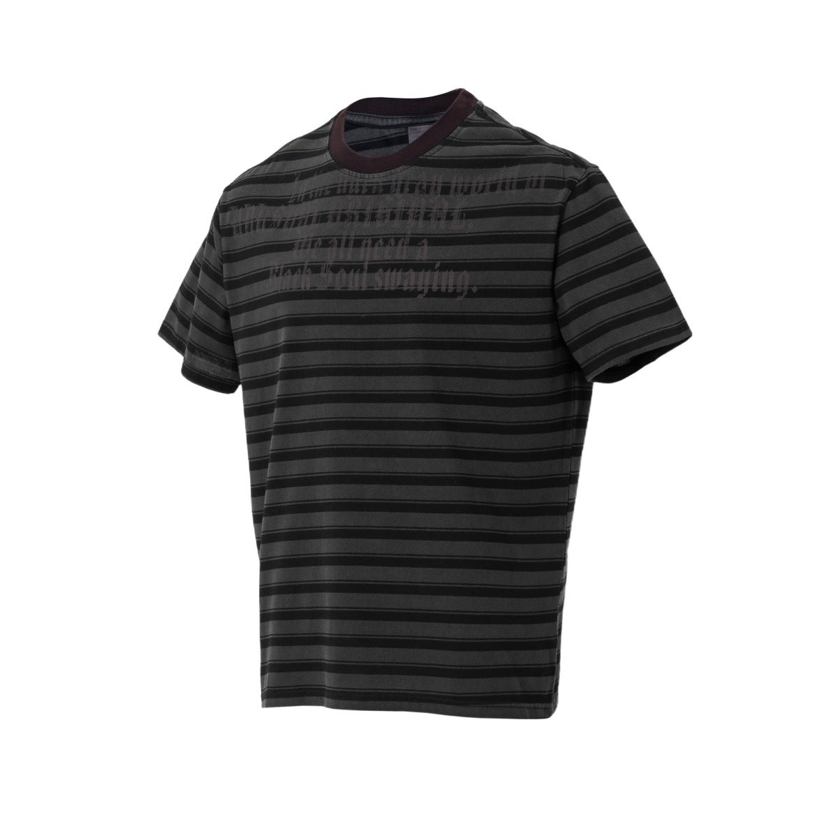 Striped Letter Print Oversize Short Sleeve T-Shirt