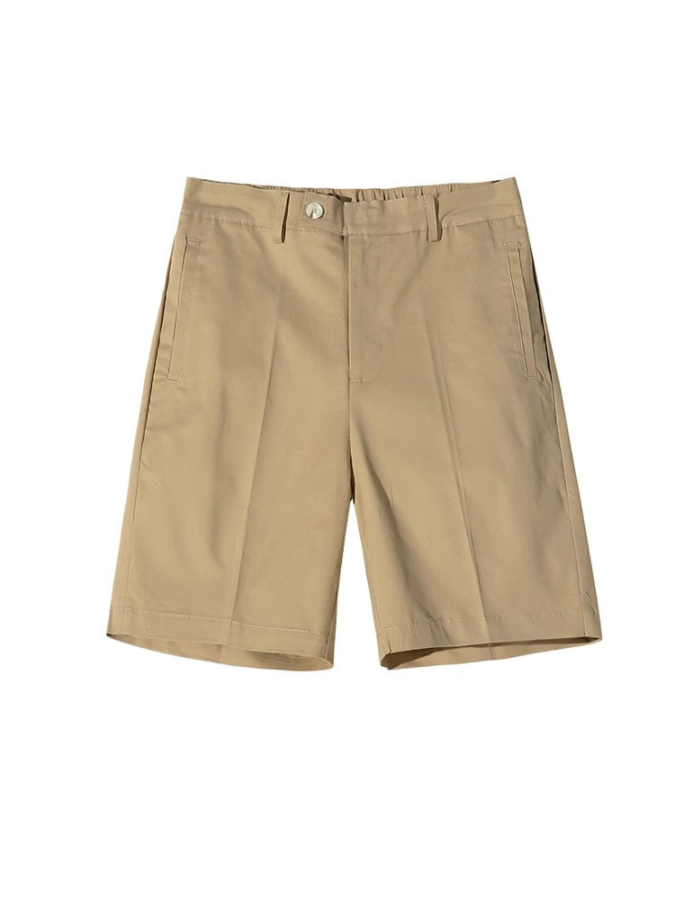 Wide-Leg Straight Short Pants