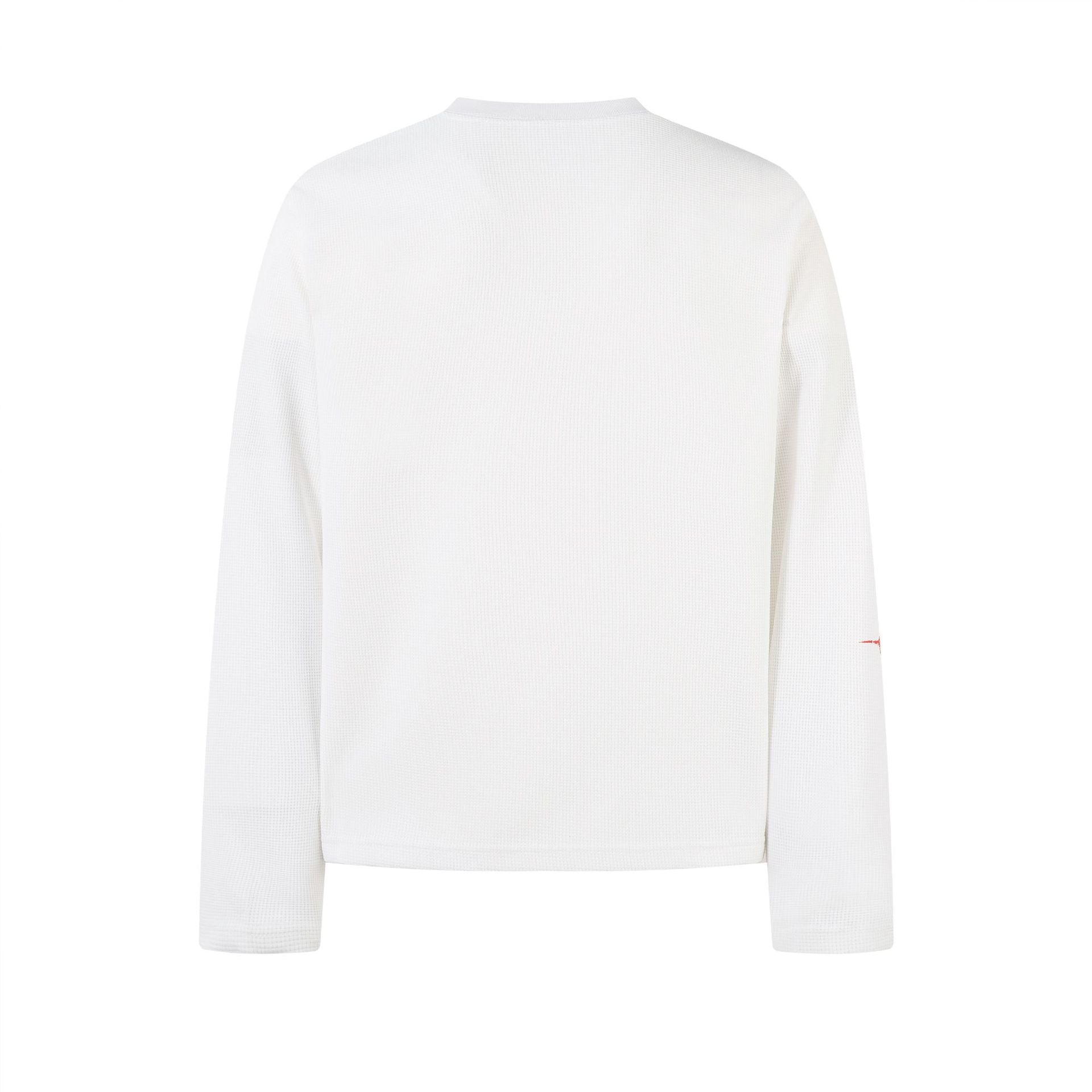 Cross Graphic Print Waffle Long Sleeve T-Shirt