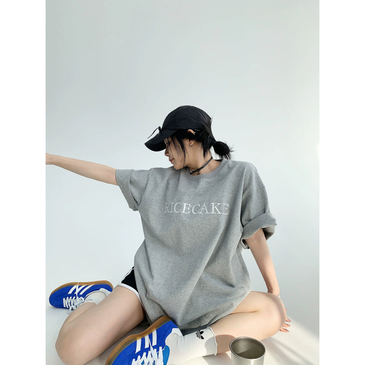 Oversized Flower Print Short Sleeve T-Shirt