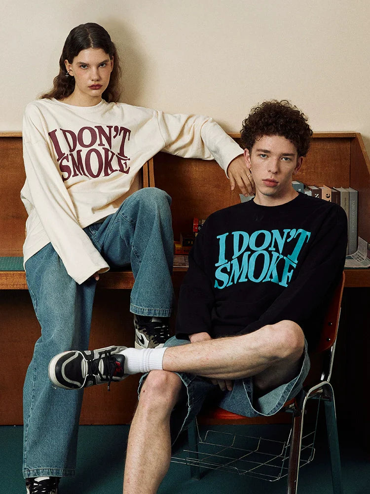 Oversize Cotton Long Sleeve Round Neck Sweatshirt