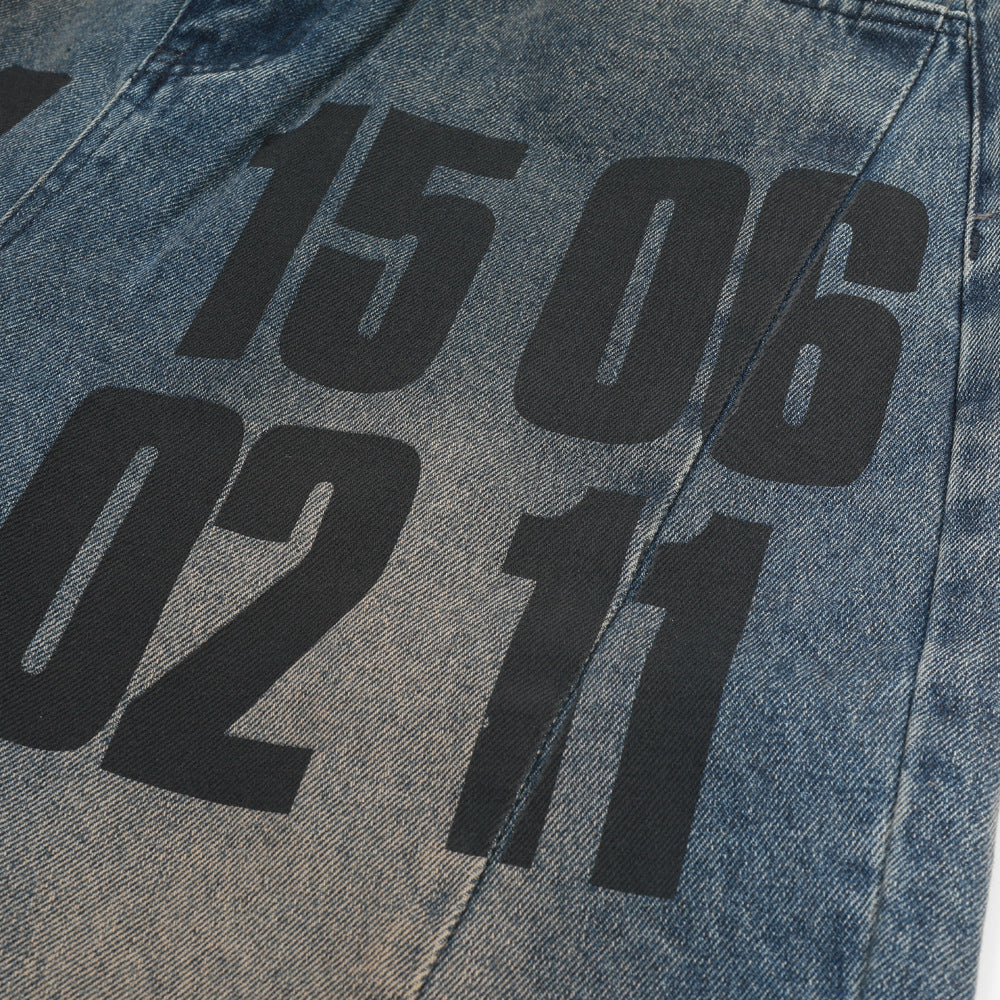 Wasteland Numbers Printed Work Jeans
