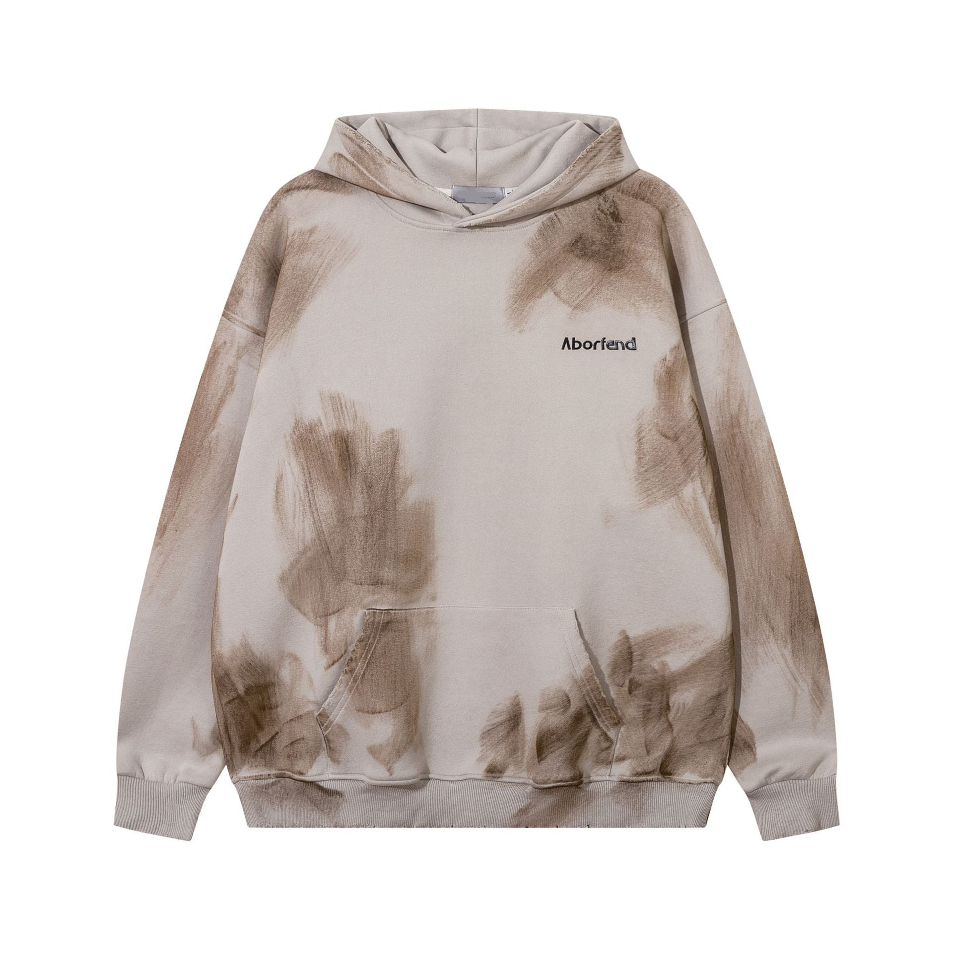 Retro Paint Brushed Printed Hoodie