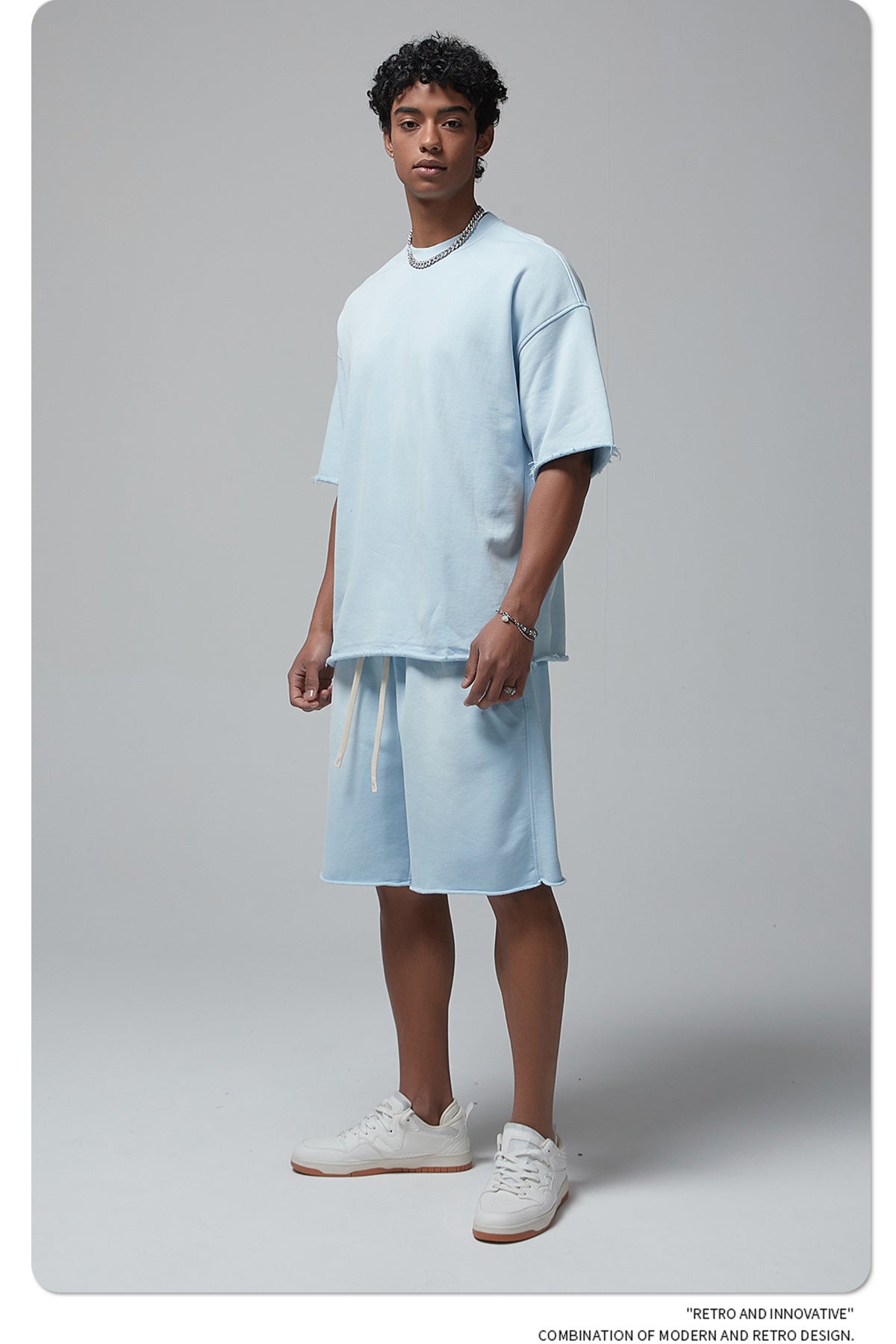 Oversize Spray-dyed Short-sleeve T-shirt & Spray-dyed Short Sweatpants Setup