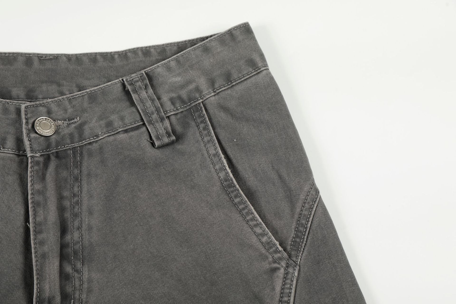 Damage Dirty Wide Leg Curved Cargo Pants