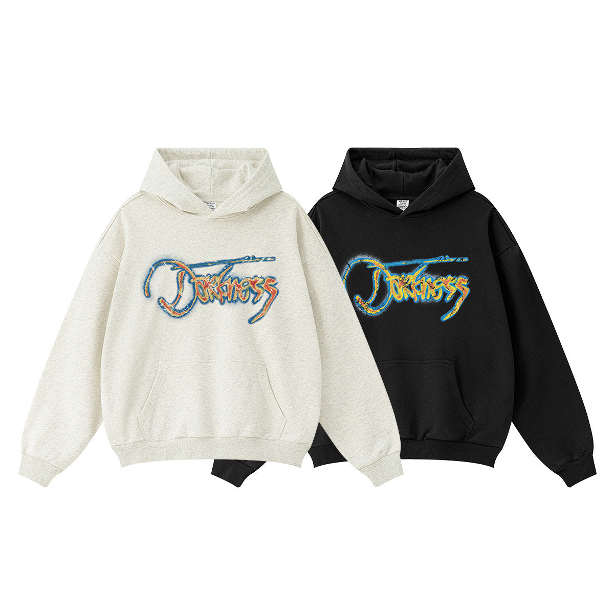 Oversize Print Pullover Hoodie