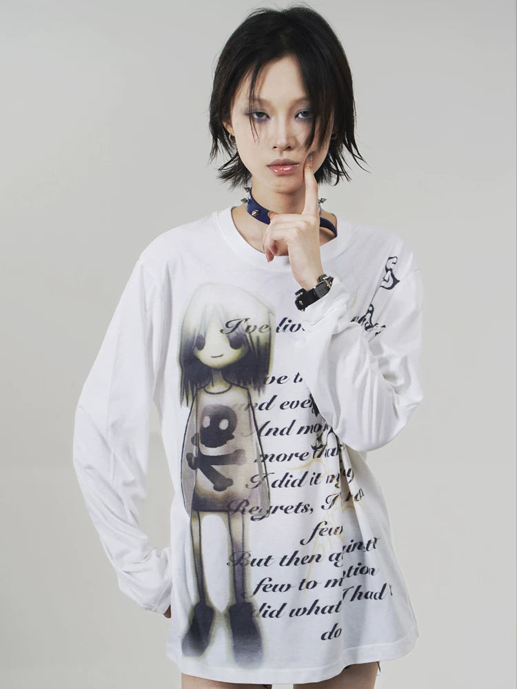 Anime Print Long Sleeve T-Shirt