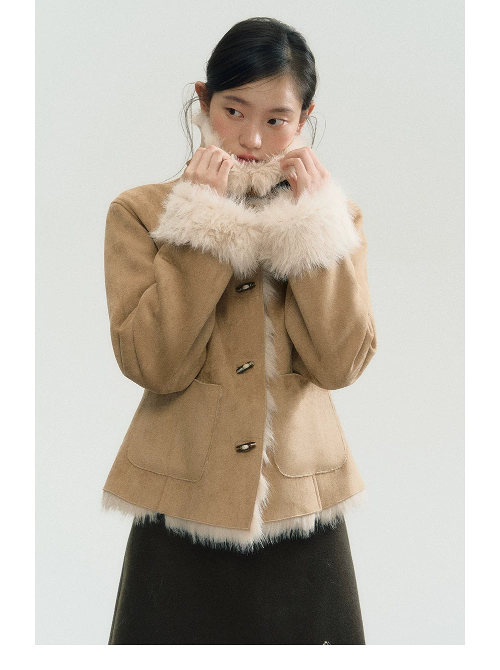 Fake Shearling Thick Jacket