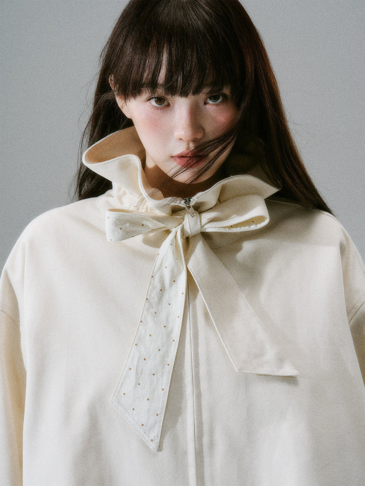 Bow Tie Collar Oversize Jacket