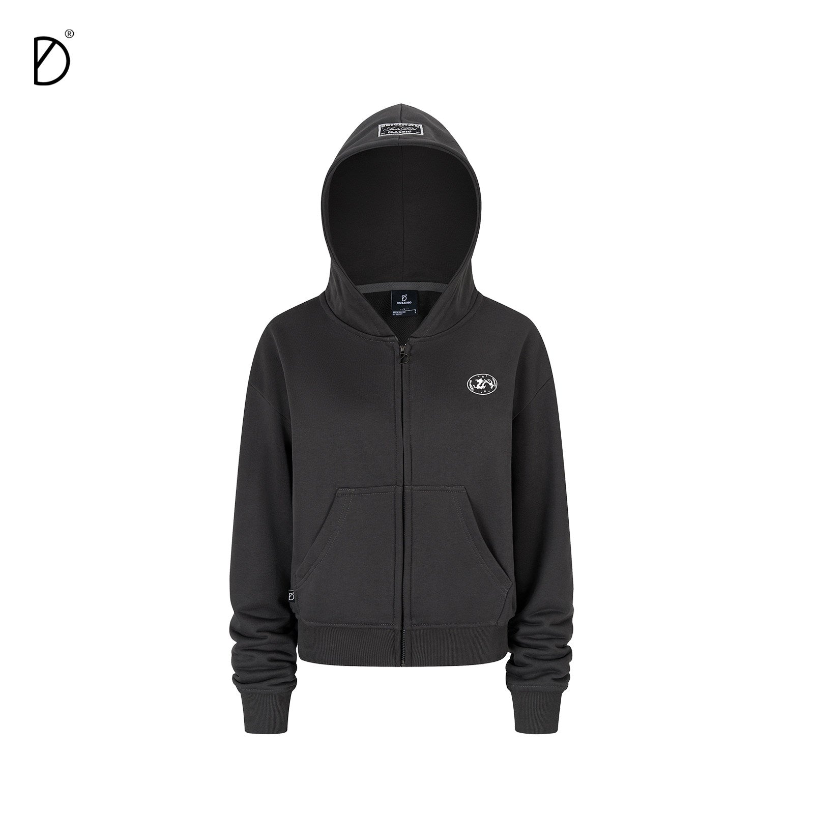 Logo Print Cropped Hoodie & Logo Print Wide Leg Sweatpants Setup