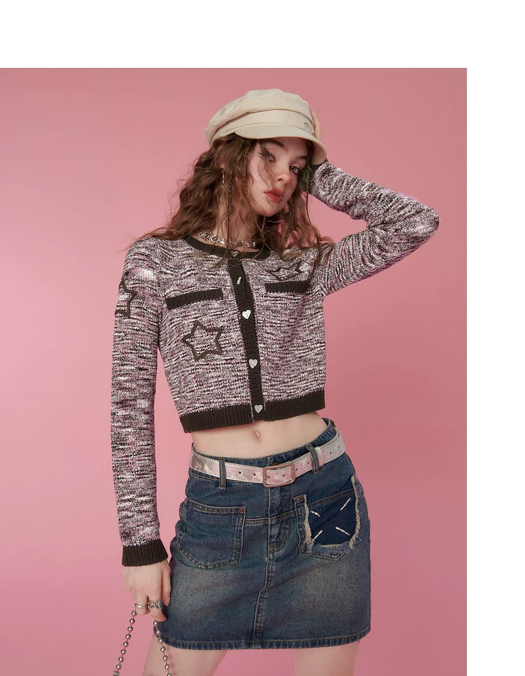 Cropped Knit Cardigan