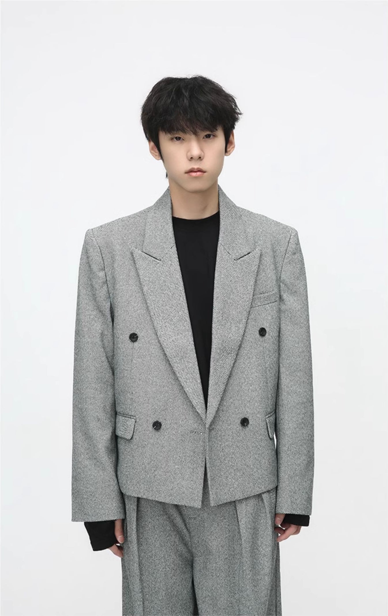 Short Tailored Jacket & Wide Leg Trousers Setup