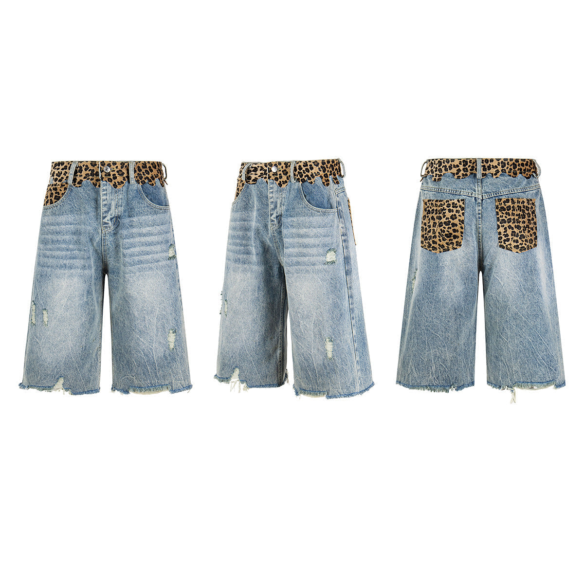 Leopard Print Damage Jort