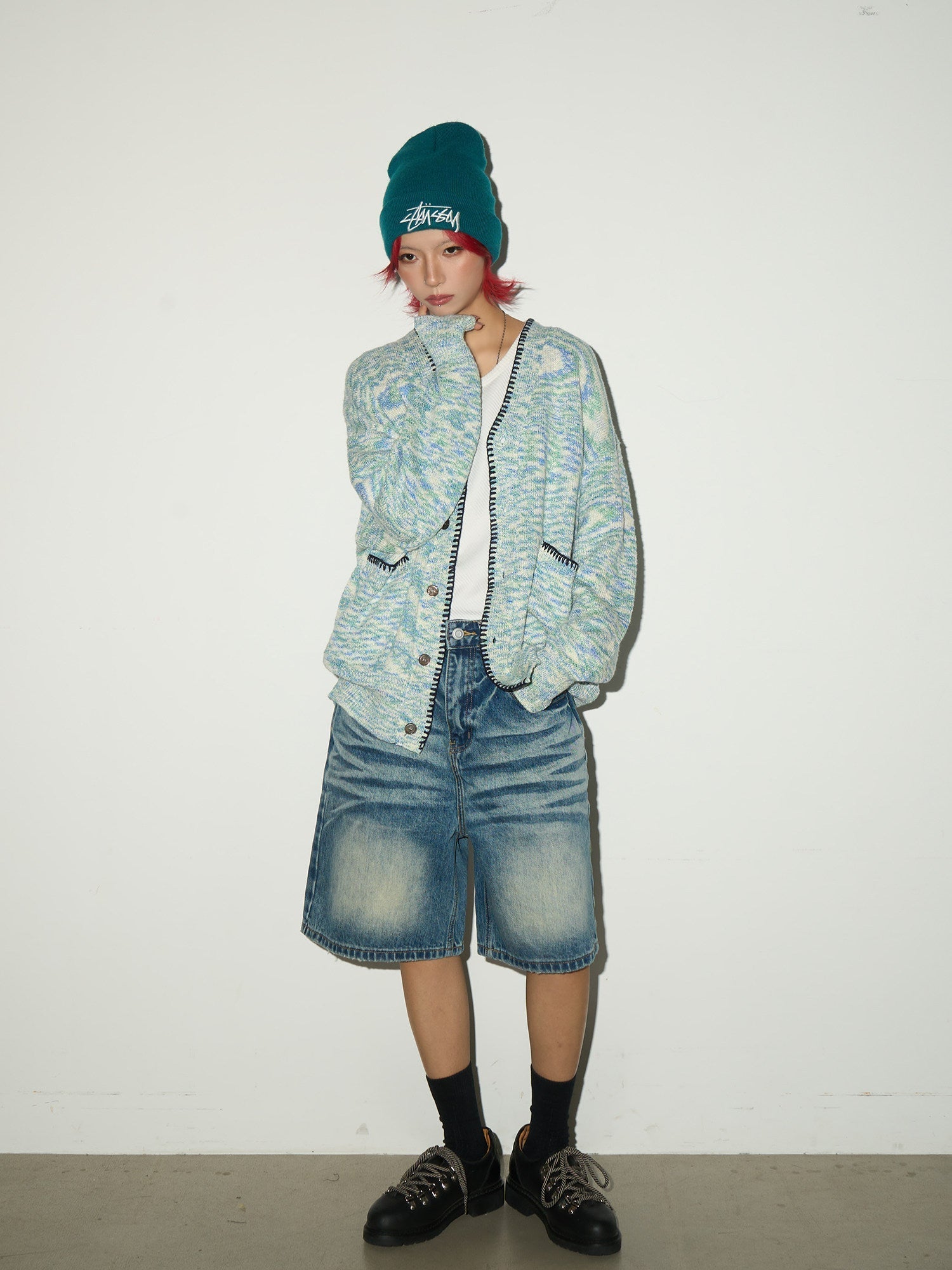 Melange Knit Pocket Button Cardigan