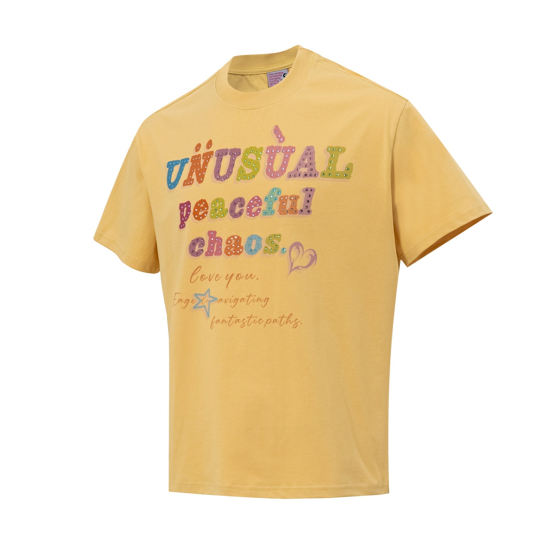 Letter Studs Oversize Short Sleeve T-Shirt