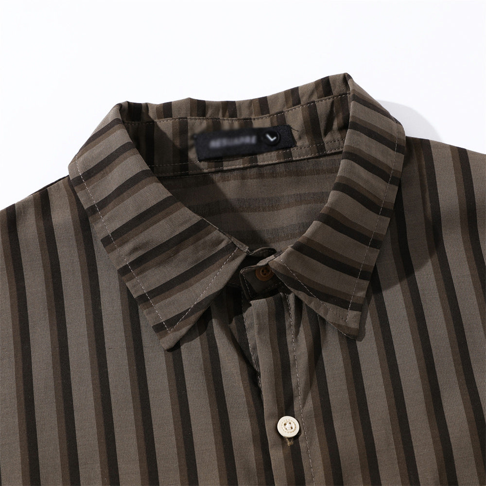 Camicia a righe retrò con 2 tasche