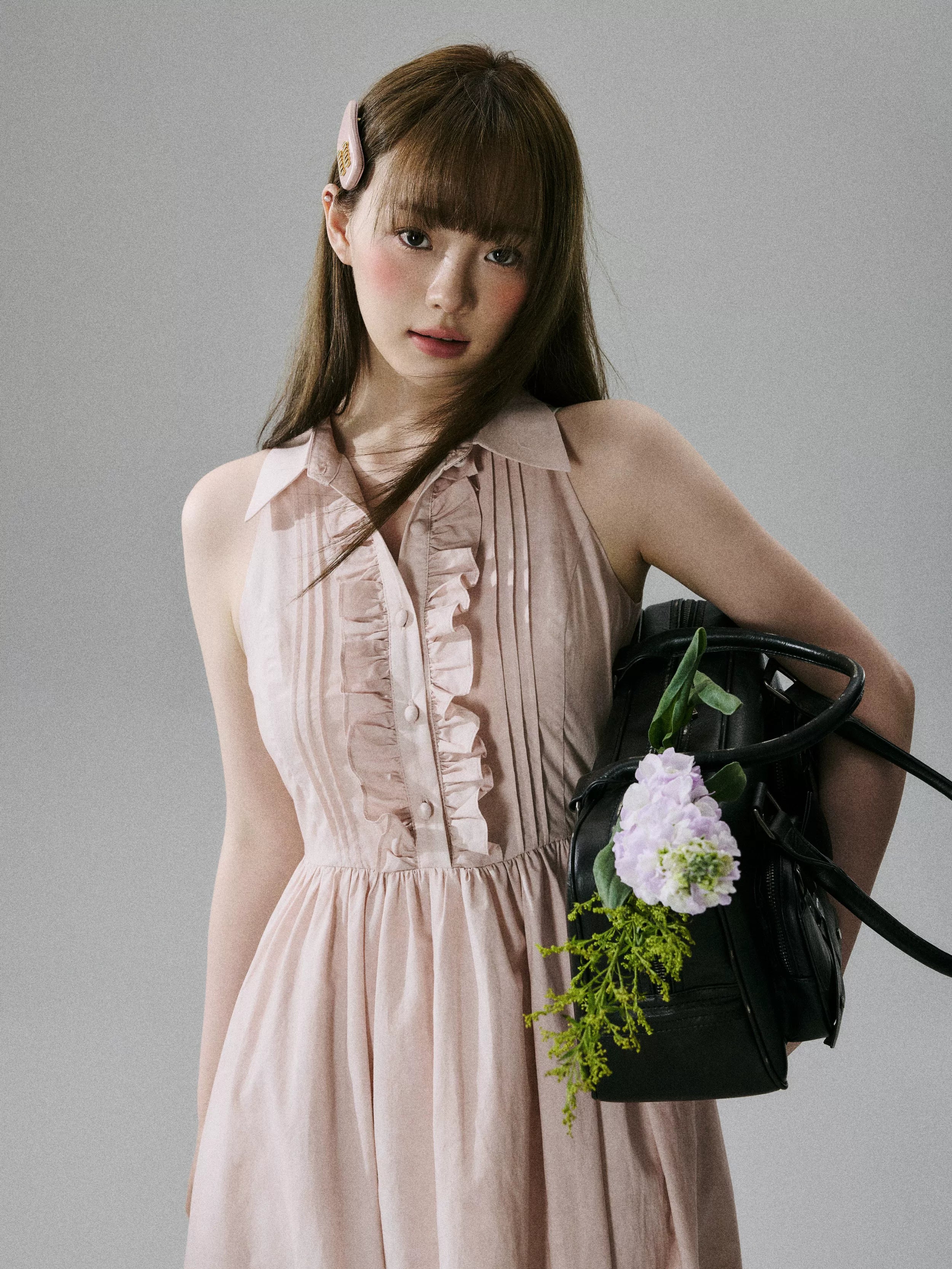 Halterneck Pocket Long Skirt Dress